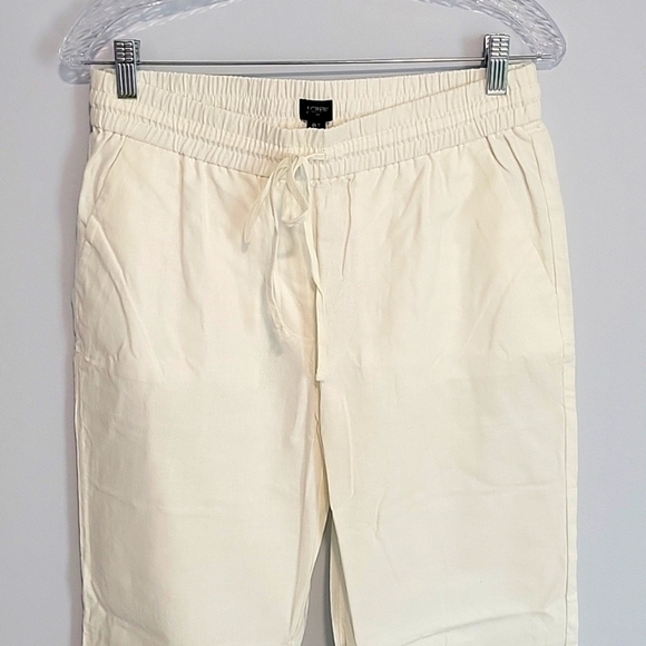 J. Crew Women's Straight Leg White Linen Blend Pants Size 8T [Tall] NWT - Picture 2 of 5